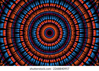 Beautiful caleidoscope symmetrical colourful gradient flowers line art of traditional abstract symbol batik dayak ornament design template elements
