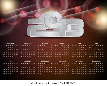 Beautiful calendar design for new year 2013.