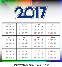 Beautiful calendar design of new year 2017.