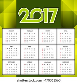 Beautiful calendar design of new year 2017.