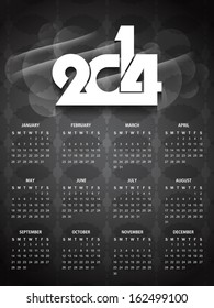 beautiful calender design for new year 2014. vector illustration