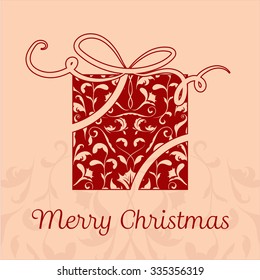 Beautiful calligraphic Christmas present. Vector