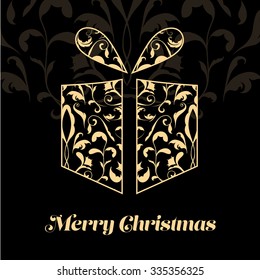 Beautiful calligraphic Christmas present. Vector