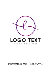 A beautiful calligraphic script letter type L logo template, Vector logo for business and company identity
