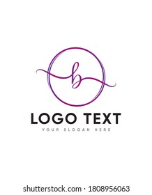 Ein schönes kalligrafisches Skript Typ B Logo-Vorlage, Vektorlogo für Geschäfts- und Firmenidentität