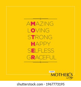 Beautiful Calligraphy of Happy Mothers Day - Happy Mothers Day Template