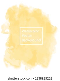 Beautiful and calm light yellow watercolor vector background, isolated on White. Perfect for your designs and calming athmosphere. EPS 10 