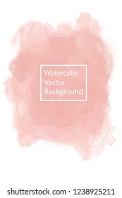 Beautiful and calm pastel pink watercolor vector background, isolated on White. Perfect for your designs and calming athmosphere. EPS 10 