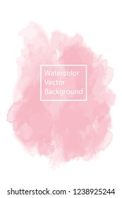 Beautiful and calm pastel pink watercolor vector background, isolated on White. Perfect for your designs and calming athmosphere. EPS 10 