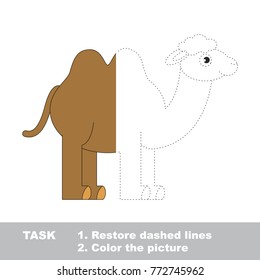Beautiful Camel. Dot to dot educational game for kids.