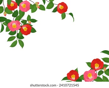 Beautiful camellia frame vector illustration