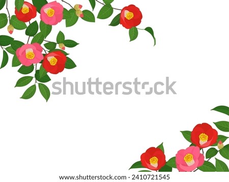 Beautiful camellia frame vector illustration