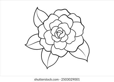 Beautiful Camellia Silhouette Vector – Floral Design Elements