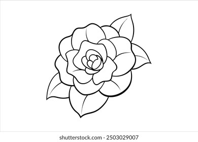 Beautiful Camellia Silhouette Vector – Floral Design Elements