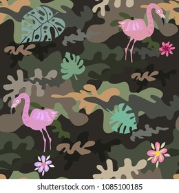 Beautiful camouflage seamless pattern. Military design. For  printing on packaging, textiles, paper, manufacturing, wallpapers, soldier material, brutal fashion, backdrop or wrapping , paper. Vector .