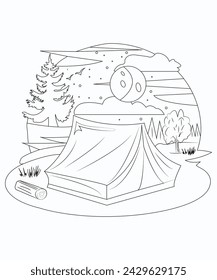 A beautiful camp coloring page 