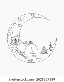  A beautiful camp coloring page 