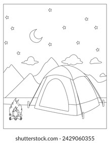 Beautiful Camp coloring page for kids