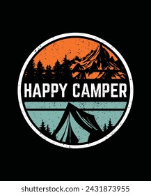 bellas artes vectoriales de diseño de camping