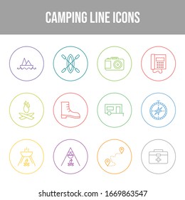 Beautiful Camping vector icon set