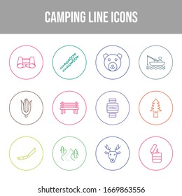 Beautiful Camping vector icon set