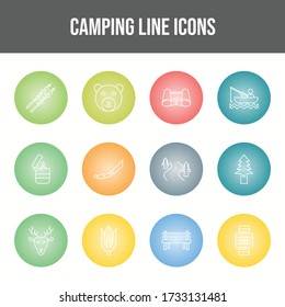 Beautiful Camping vector icon set