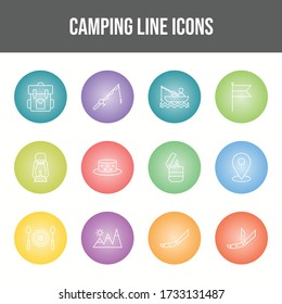 Beautiful Camping vector icon set