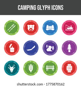 Beautiful Camping vector icon set