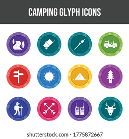 Beautiful Camping vector icon set