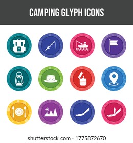 Beautiful Camping vector icon set