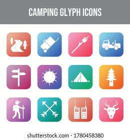 Beautiful Camping vector icon set