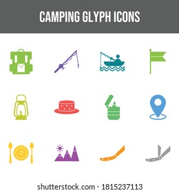 Beautiful Camping vector icon set
