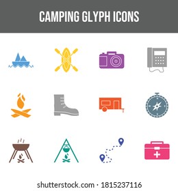 Beautiful Camping vector icon set
