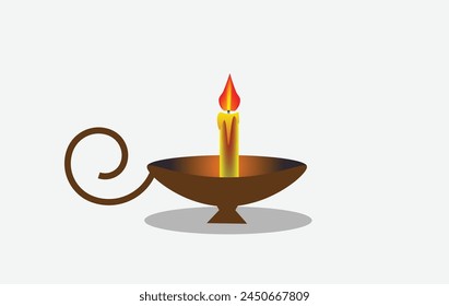 hermosa vela con diseño de soporte