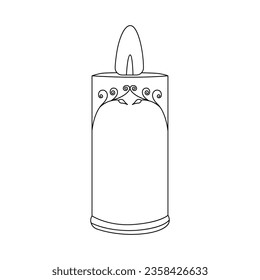 Beautiful candles continuous one line drawing outline vector illustration 