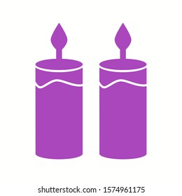 Beautiful Candles Glyph Vector Icon