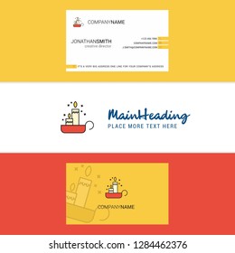 Beautiful Candles Logo and business card. vertical Design Vector