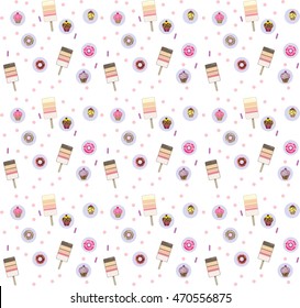 Beautiful candy pattern. Patel background. Vector illustration.