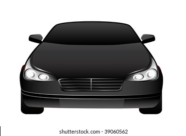 The beautiful car on a white background