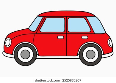 Un hermoso Arte vectorial de coche en ilustración de fondo blanco.