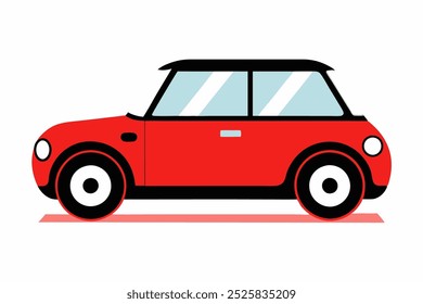 Un hermoso Arte vectorial de coche en ilustración de fondo blanco.