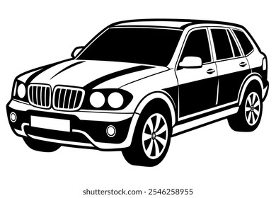 Un hermoso Arte vectorial de coche en ilustración de fondo blanco. 