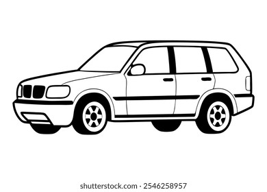 A beautiful car vector art in white background illustration. 