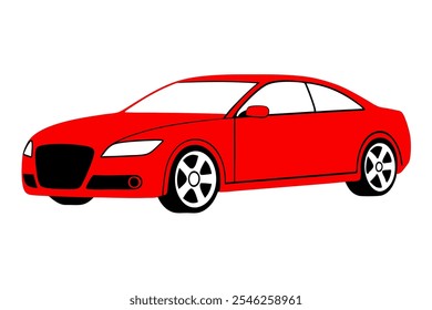 Uma bela arte vetorial do carro na ilustração de fundo branca. 
