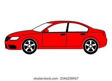 Un hermoso Arte vectorial de coche en ilustración de fondo blanco. 