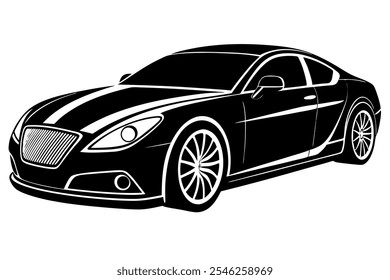 A beautiful car vector art in white background illustration. 