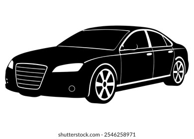 A beautiful car vector art in white background illustration. 