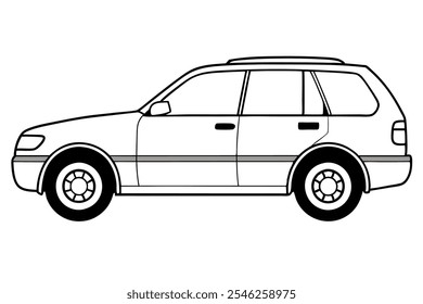 A beautiful car vector art in white background illustration. 
