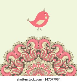 Beautiful card with bird vector eps 8