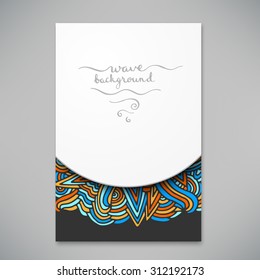 Beautiful card with bright doodle pattern, vector illustration